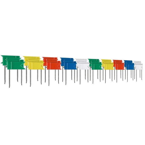 100 Markeringsflagg i en XXL-pakke; Flaggpinner i 5 farger for oppslagstavler, kart og verdenskart (1 X 100 stykker)