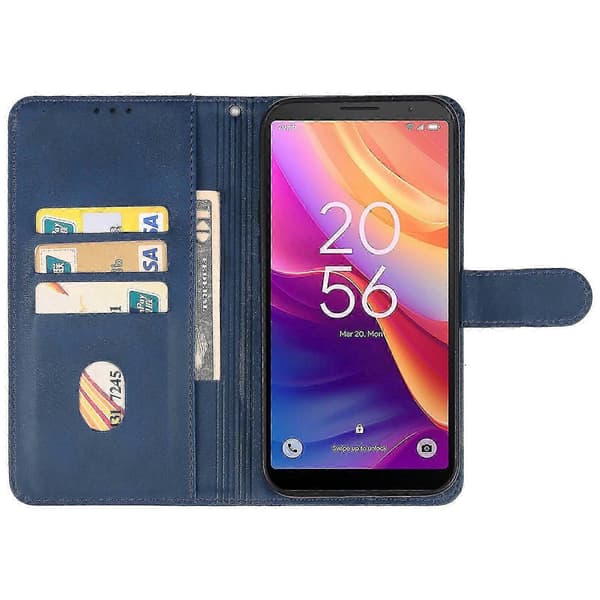 Læder telefoncover til Tcl 501 Blue