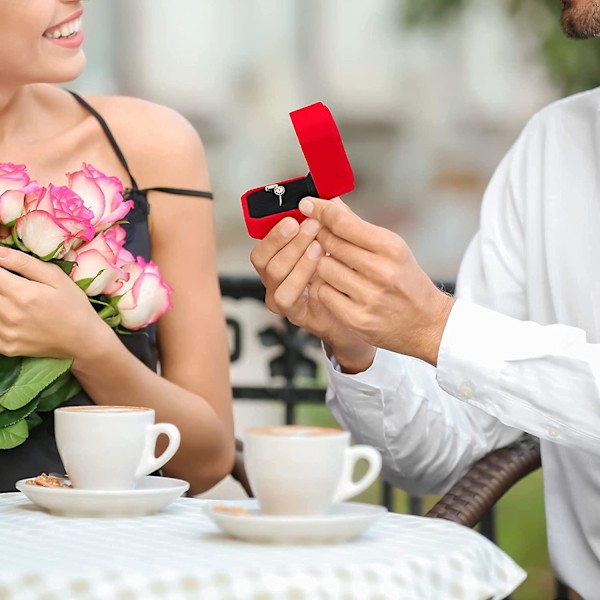 24 Stykker Fløjls Ringæske Ørering Halskæde Æske Smykke Display Æske Ring Opbevaringsetui Til Valentinsdagsgaver Bryllupsceremoni Forlovelse Fødselsdag Pro