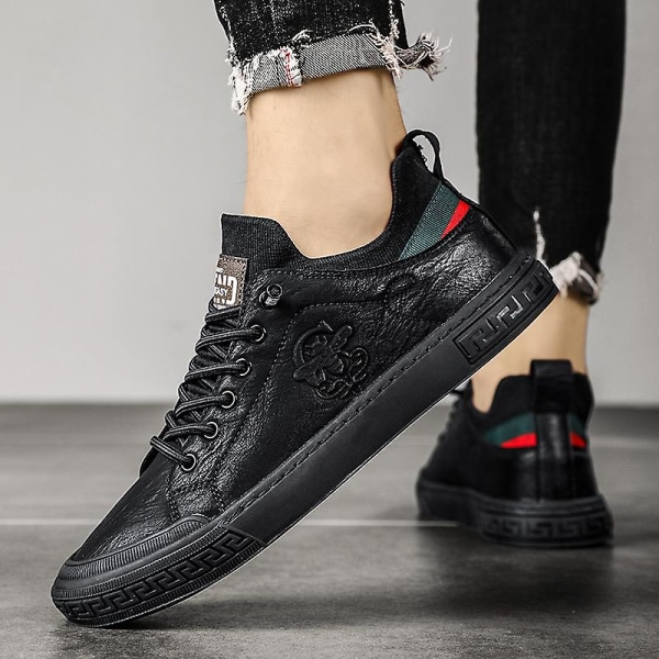 Herre Casual Sko Flate Sneakers Fr2159 Black EU 41
