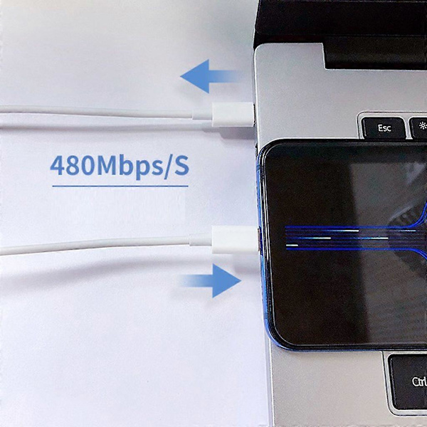 PD 60W Type-C Data Synkroniseringskabel Type-C til Type-C Opladningskabel til Mobiltelefon Bærbar Computer