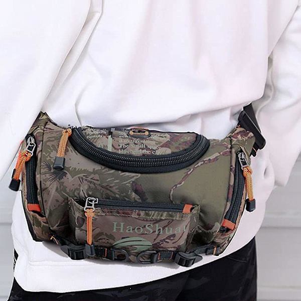 Vanntett mageveske crossbody utendørs midjeveske med justerbar stropp reise hofteveske camouflage