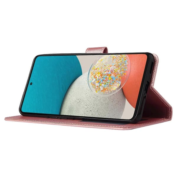 För Samsung Galaxy A53 5G Stötsäkert PU-läder Vikbart Stativfodral Folio Flip Telefon Plånboksfodral Blue