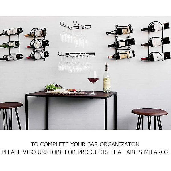 Set med 2 glas hållare hängande glas hållare för vinglas, ölglas - 30cm