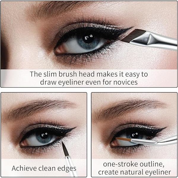 6st Angle Eye Eye Review Brush Set Ultratunn Precision Brush Set för ögonbryn Vinkelborstar Set Makeup Tools