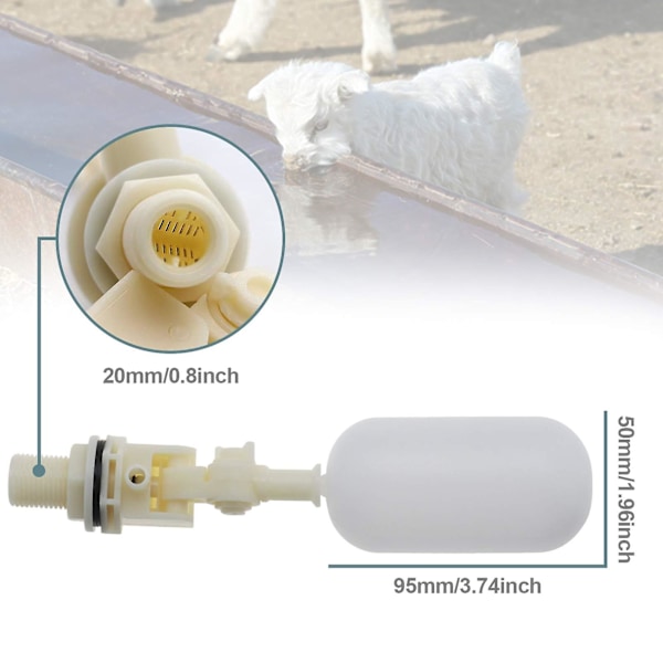 2 stk. Automatisk Akvarie Flydeventil Kugleventil 1/2 Tomme 20mm