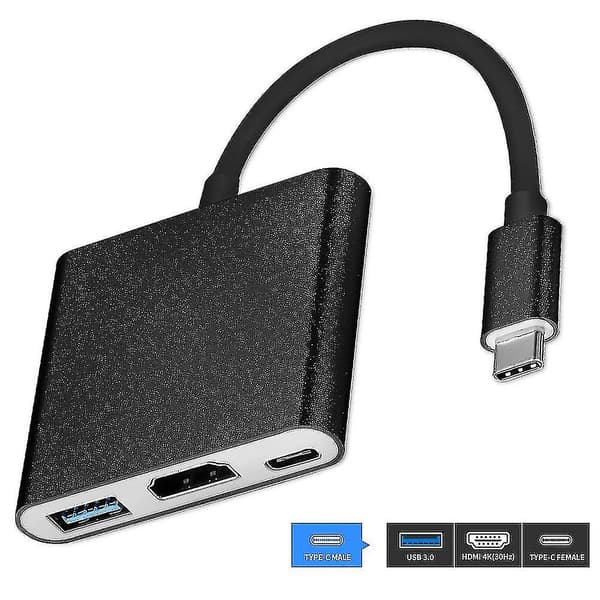 Usb C Hub, Erittäin Ohut Type C Hub -sovitin, Usb-c Virransyöttöportit Black