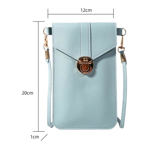 Kvinnors crossbody-telefonväska, lätt PVC-slingväska med tunn axelrem, present till flickor och damer Blue