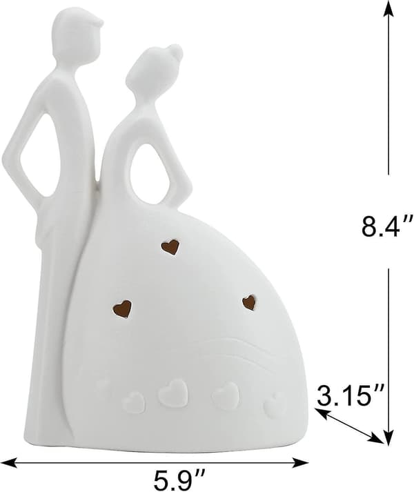 Romantiske Par Figurer Gull Evig Hjerte Figur (a)