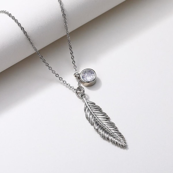 Halsband i sterlingsilver med fjäder för kvinnor