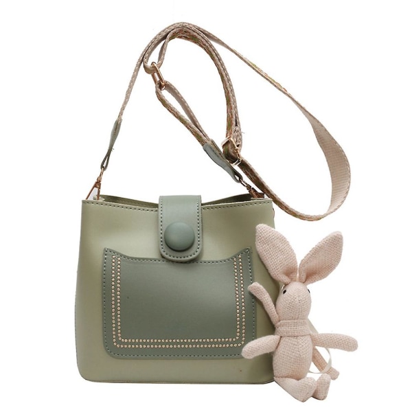 Ny Pu Tote Bag Mode Handväska Axelväska Joker Retro Slung Bucket Bag green