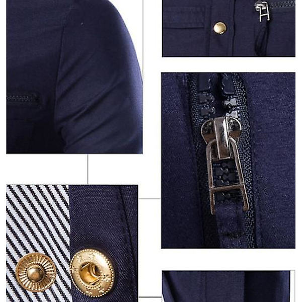 Herr Slim-fit långärmad, Fashion Casual långärmad skjorta Red M