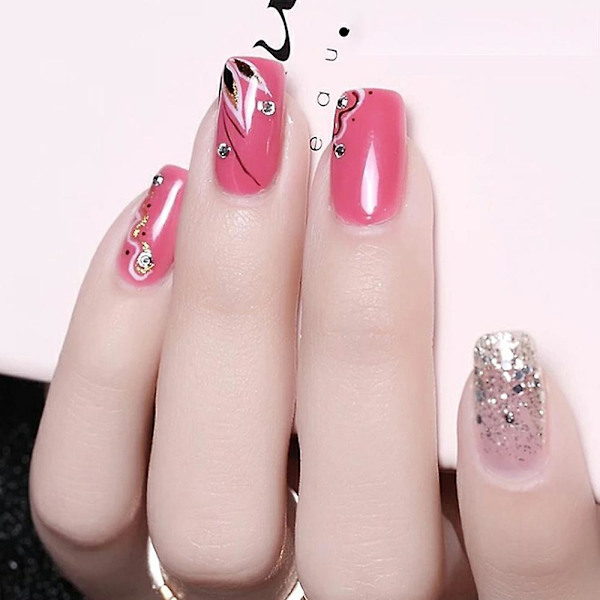 Nagelkonstpenslar, 5 st nagelpenslar för nagelkonst med nagelpensel och nagelprickpennor för hemmabruk style2