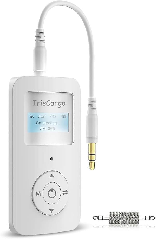 Bluetooth 5.0 sender og mottaker 3 i 1, dobbel sammenkobling Bluetooth lydsender mottaker trådløs adapter med LCD-skjerm 3,5 mm AUX Ster