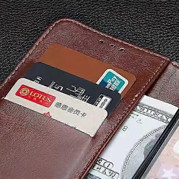 För Fairphone 5 Fodral Ställ Plånbok Telefon Läderfodral Brown