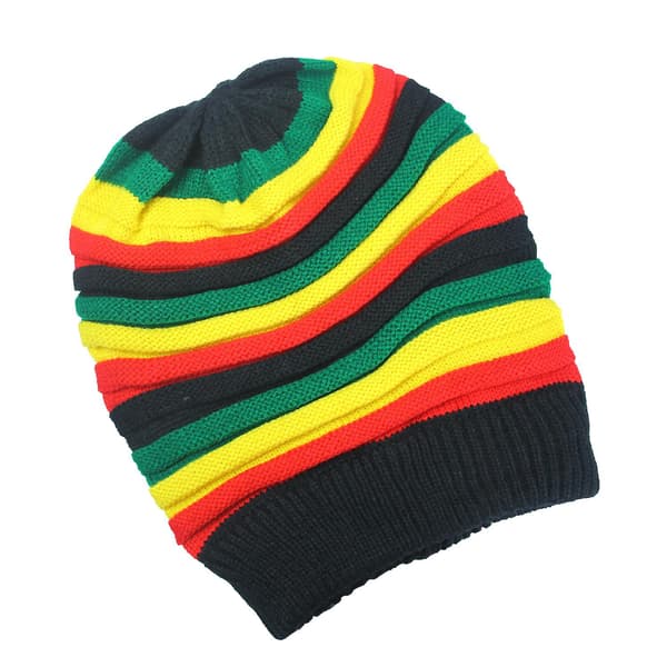 Sztxj Vinterluer Jamaicansk Beanie Striper Slapp