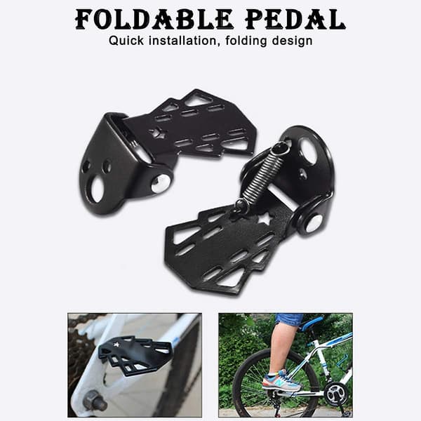 2 st bakre pedalfotstöd axel halkfri stål för cykel universal