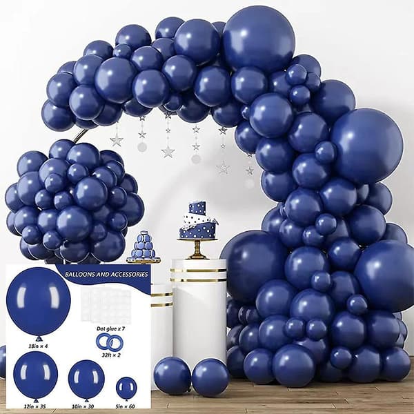 129 st Macaron Ballonger Båge Dekorationer Drak blue