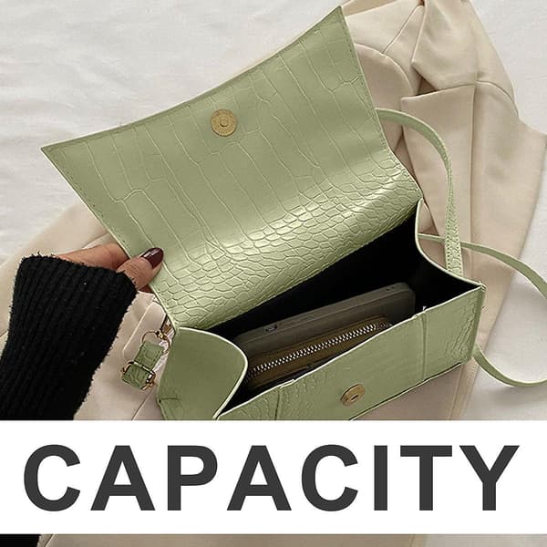 Kunstlæder tasker og håndtasker, One-shoulder Crossbody taske med stenmønster. green