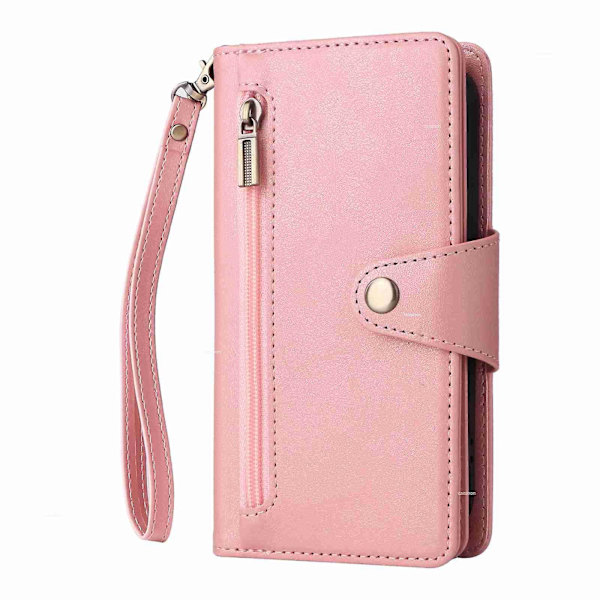 Læder Telefon Cover til iPhone 15 Rose Gold
