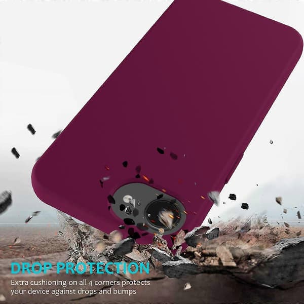 För iPhone 16e Skal Stöttåligt Flytande Silikon Mjukt Foder Baksida Telefonskydd - Röd Wine Red