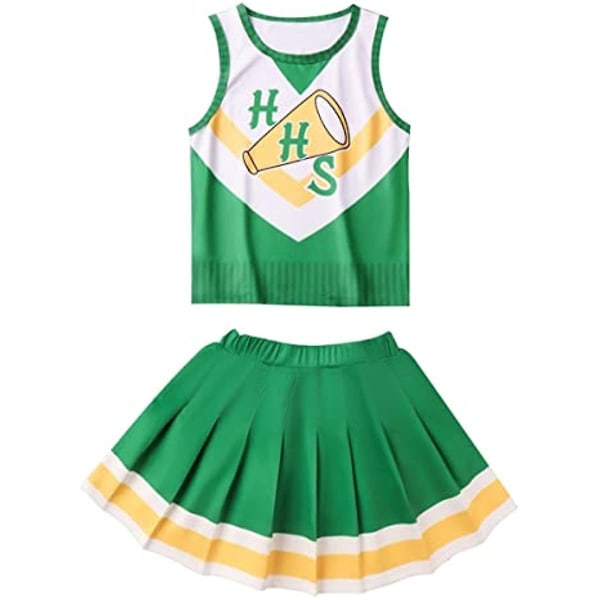 Chrissy Cheerleader Outfit Pige Kjole Børn Cheerleader Halloween Cosplay Kostume Med Pomponer Til 4-10 År Style 2 9-10 Years