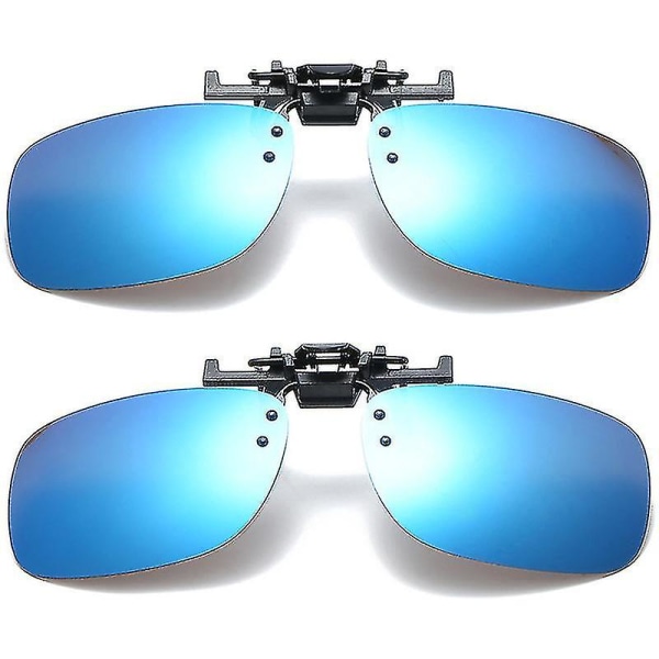 1 stk. Polariserede Flip Up Clip On Solbriller Fiskebriller Mænd Kvinder Blue
