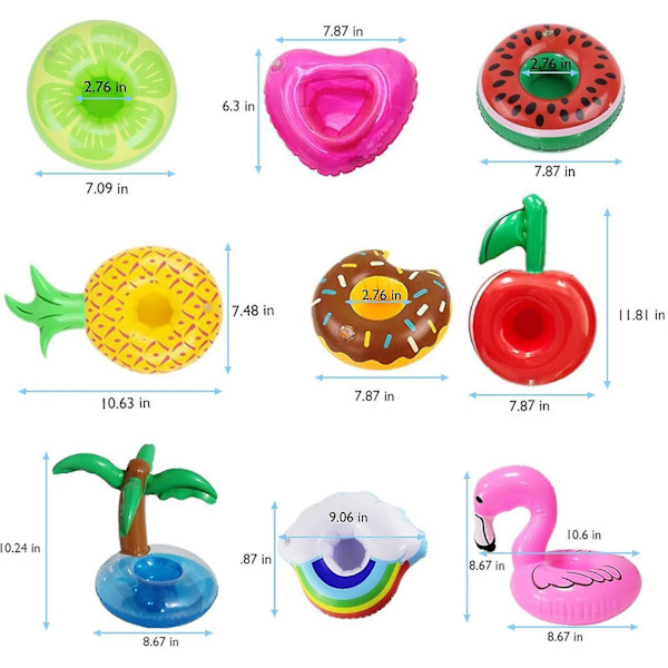 Oppustelige kopholdere, drikkevareholdere coasters til opbevaring af frugtdrikke øl vinglas, oppustelig drikkekopholder flyder til swimmingpool B