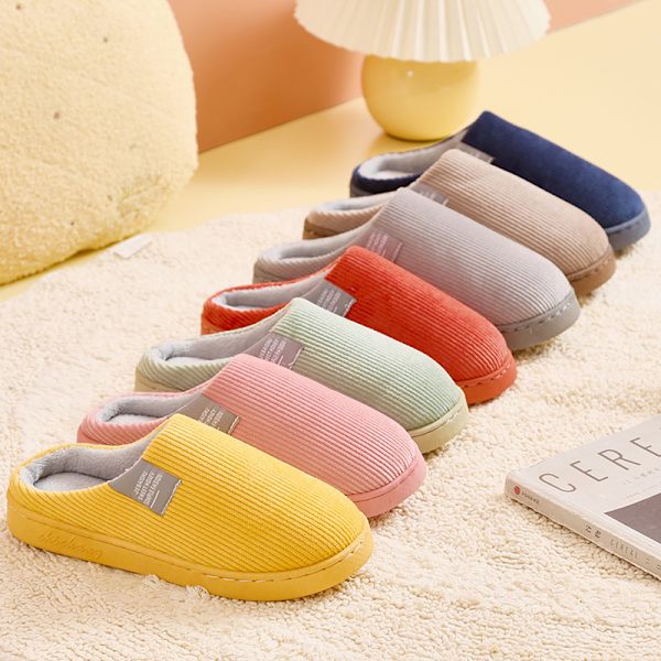 Enfärgade partofflor, lediga slip on plyschfodrade skor, bekväma inomhus hemtofflor grey EU40 41