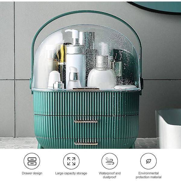 Multifunktionel Makeup Taske Støvtæt Kosmetik Opbevaringsboks, Kosmetik Hudplejeprodukter Smykke Organizer Taske Afslutningsboks Soveværelse Badeværelse Skrivebord,