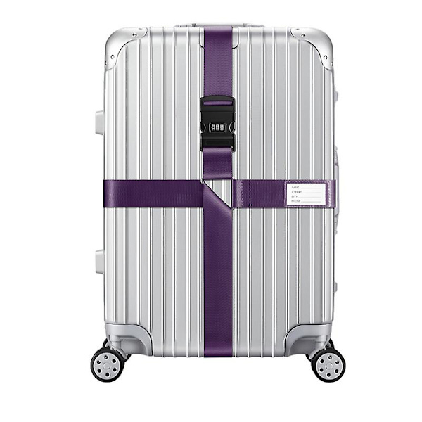 Ristikkäiset matkalaukkuhihnat lukolla, säädettävät matkalaukkuvyöt Purple