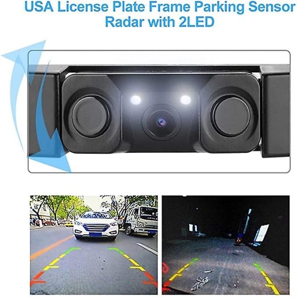 Sonew Car Backup Camera, Full Hd Front Car Video Recorder Backkamerasats med 2led, enkel installation, vattentät