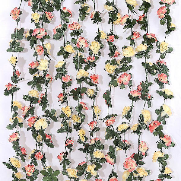 5 stk 45 Hode Krans Falsk Rose Ranke Kunstig Blomst Hengende Rose Eføy Hjem Hotell Kontor