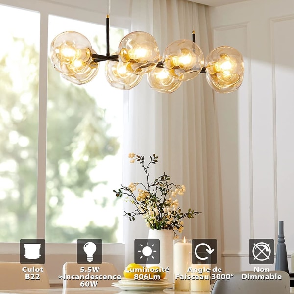 6w LED-glödlampa Bajonett G45 B22, 2700k Varmvitt, 806lm, Vintage Glödlampa, Ej Dimbar, 6-pack [Energiklass D]