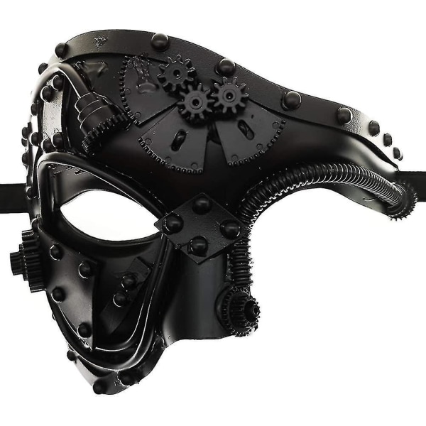 Cyberpunk Mask Steampunk Metall Cyborg Venetiansk Mask, Maskerad Mask För Halloween Kostym