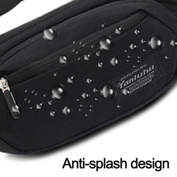 Crossbody Vyötärölaukku, Vyölaukut, Säädettävä Vyö Matkailuun Urheiluun Juoksuun Vapaa-aikaan black
