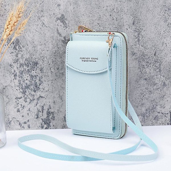 Dame Crossbody Veske Mobiltelefon Lommebok PU Lær Skulderveske Mobiltelefon Kort Red
