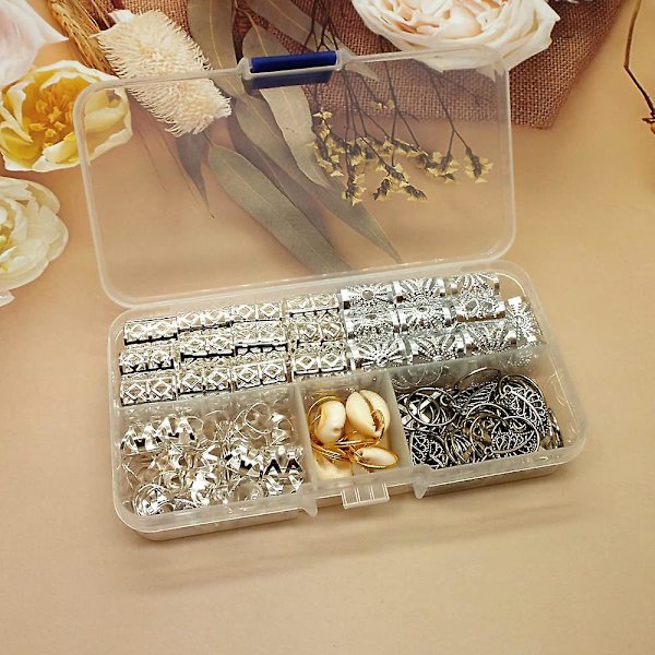 100 stycken DIY Dirty Braids Set Ladies Braids Hårtillbehör Flätor Hår Ringar Långa Flätor Smycken Tillbehör