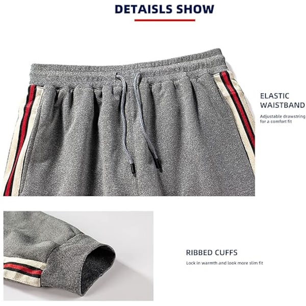 Herre Fleece Joggingbukser Casual Termobukser Vinter Varme Joggers Bukser Jogging Træningsdragt Bukser sort M