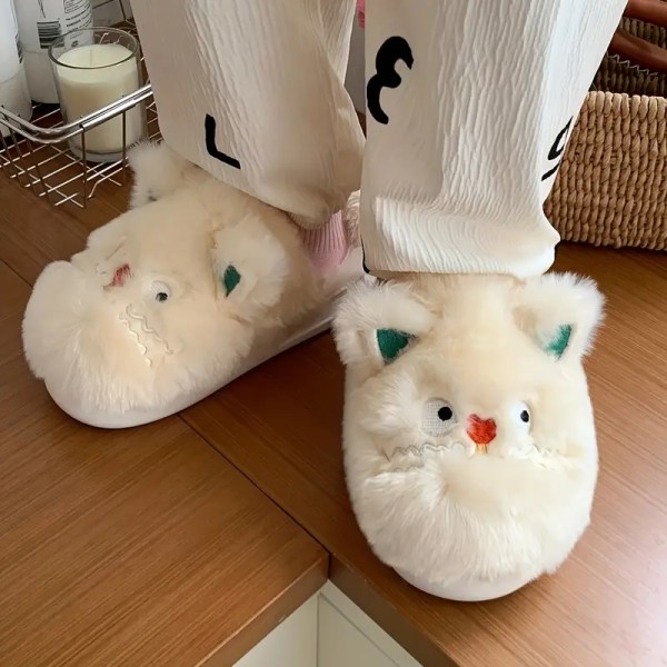 Ihanat uudet lämpimät kotitossut, pyöreäkärkiset pehmeät ja pörröiset slip-on-tossut, pehmoiset mukavat sisätossut EU38 39