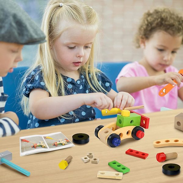 Verktygslåda Barn Trä Leksak Verktygslåda Verktyg För Barn 3 År Och Uppåt Pojkar Flickor Leksaker