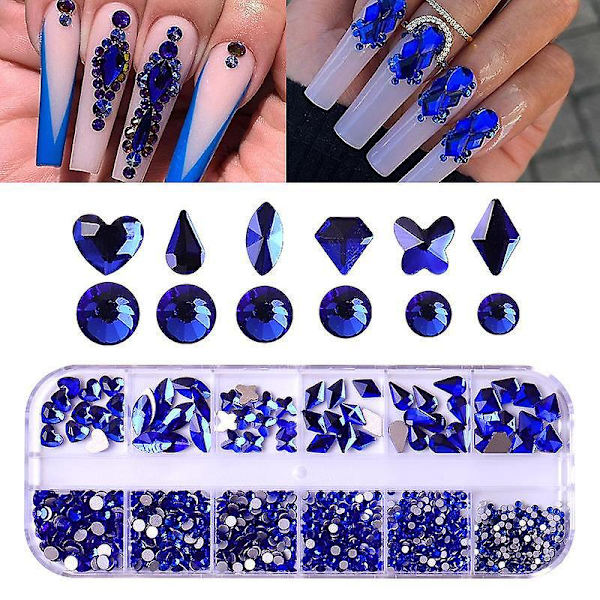 Neglekunst Rhinestones Negle Ædelstene, 3d Multi Former Flatback Neglekrystaller Diamanter Til Negledesign Q1