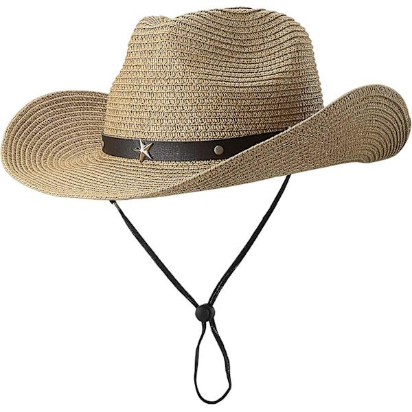 Halm Cowboy Hattar För Småbarn Flickor Pojkar Sommar Solhatt Bälte Spänne Cowgirl Western-hatt För Barn 2-4 År