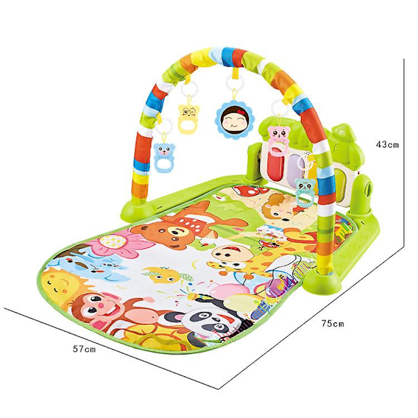Pianogym, lekmatta och aktivitetsleksaker med ljus, musik och lärande innehåll för spädbarn (1-pack) D