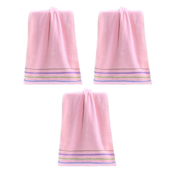 33 * 73 cm set, badrumshandduk i ren bomull, ansiktshandduk, förtjockad absorberande sportförlängd badhandduk Pink