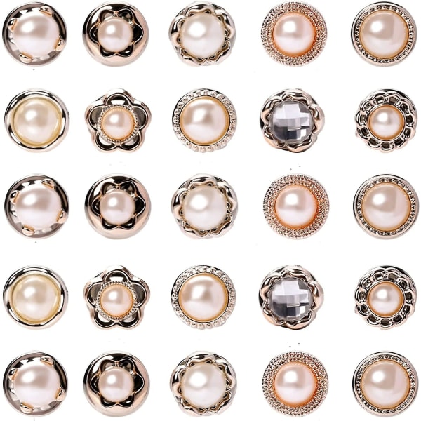 100 set Pearl Brosch Pins För Kvinnor, Brosch Pin Assorted Instant Buttons Skjorta Lapel Brosch Pins Cover Up Knappar Pin För Skjortor Kläder Jeans Kappa