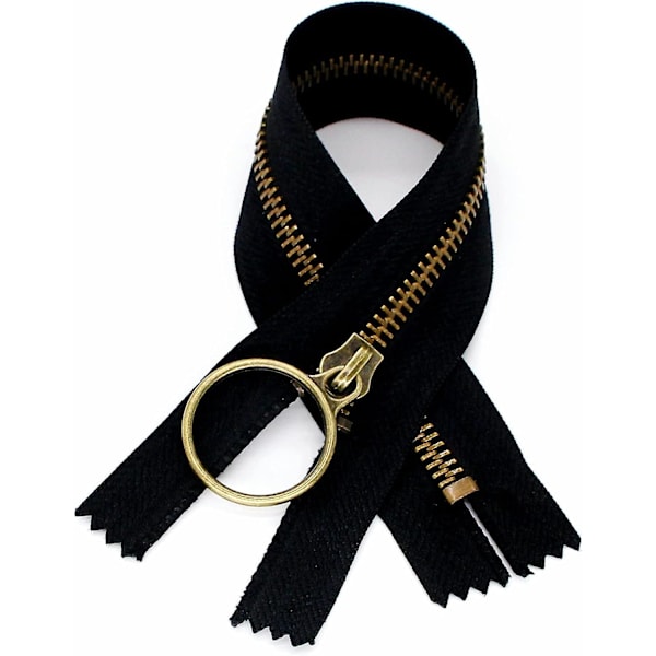 10 st 9 tum (23 cm) #5 antika mässingsbelagda metallblixtlås stängda med ringdragare för sömnad väskor hantverk jackor