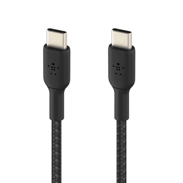 USB-C til USB-C kabel 18W Flettet Nylon 1m Oplad & Synkroniser Sort