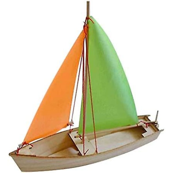 Tenlacum DIY Trä liten segelbåt Fartyg Båt modellbyggsatser Leksak Heminredning