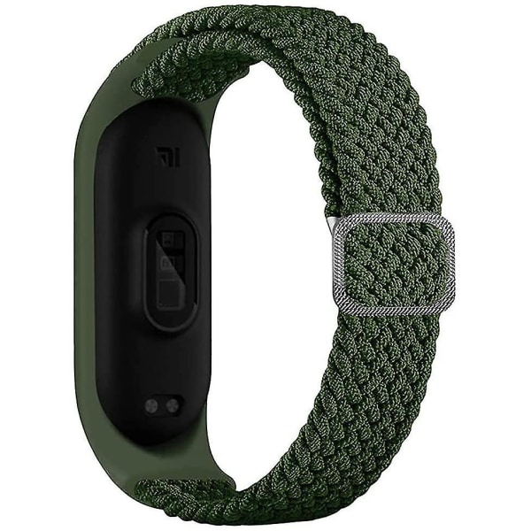 Sztxj Denim Flätad Solo Loop Rem för Xiaomi Mi Band 6 5 4 3, Justerbar Nylon Elastisk Sport Ersättningsrem för Xiaomi Band Mi Band 6